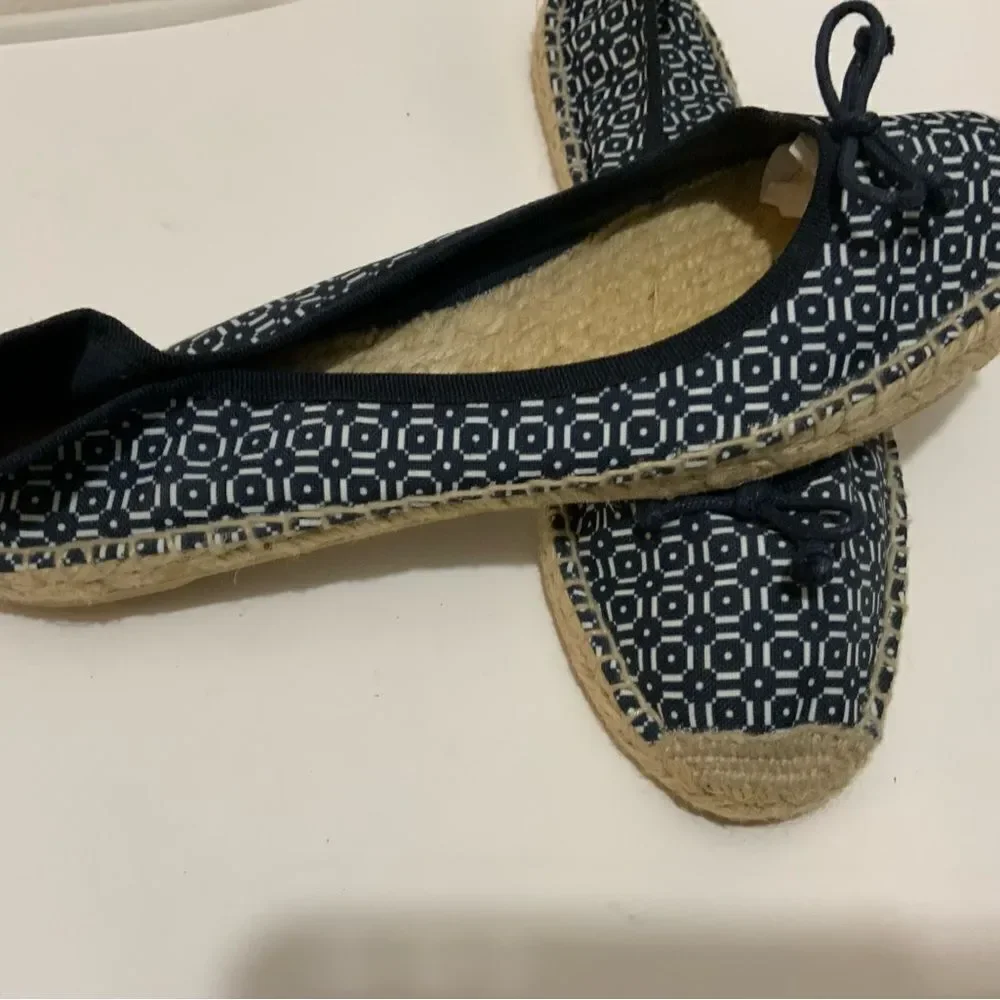 Tory Burch Ballet navy espadrilles flats shoes Size 9 Made in Spain